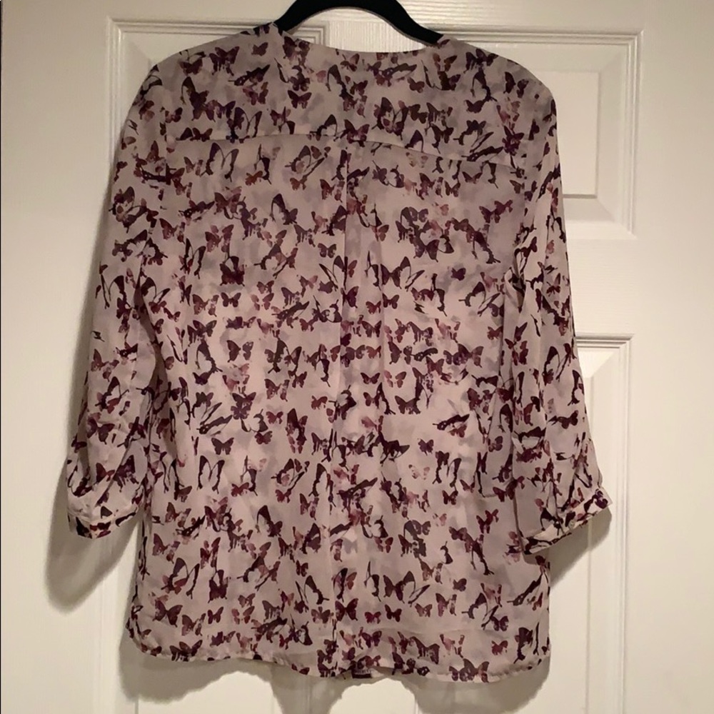 MNG Purple Sheer Butterfly Top Size 6 - Picture 4 of 4